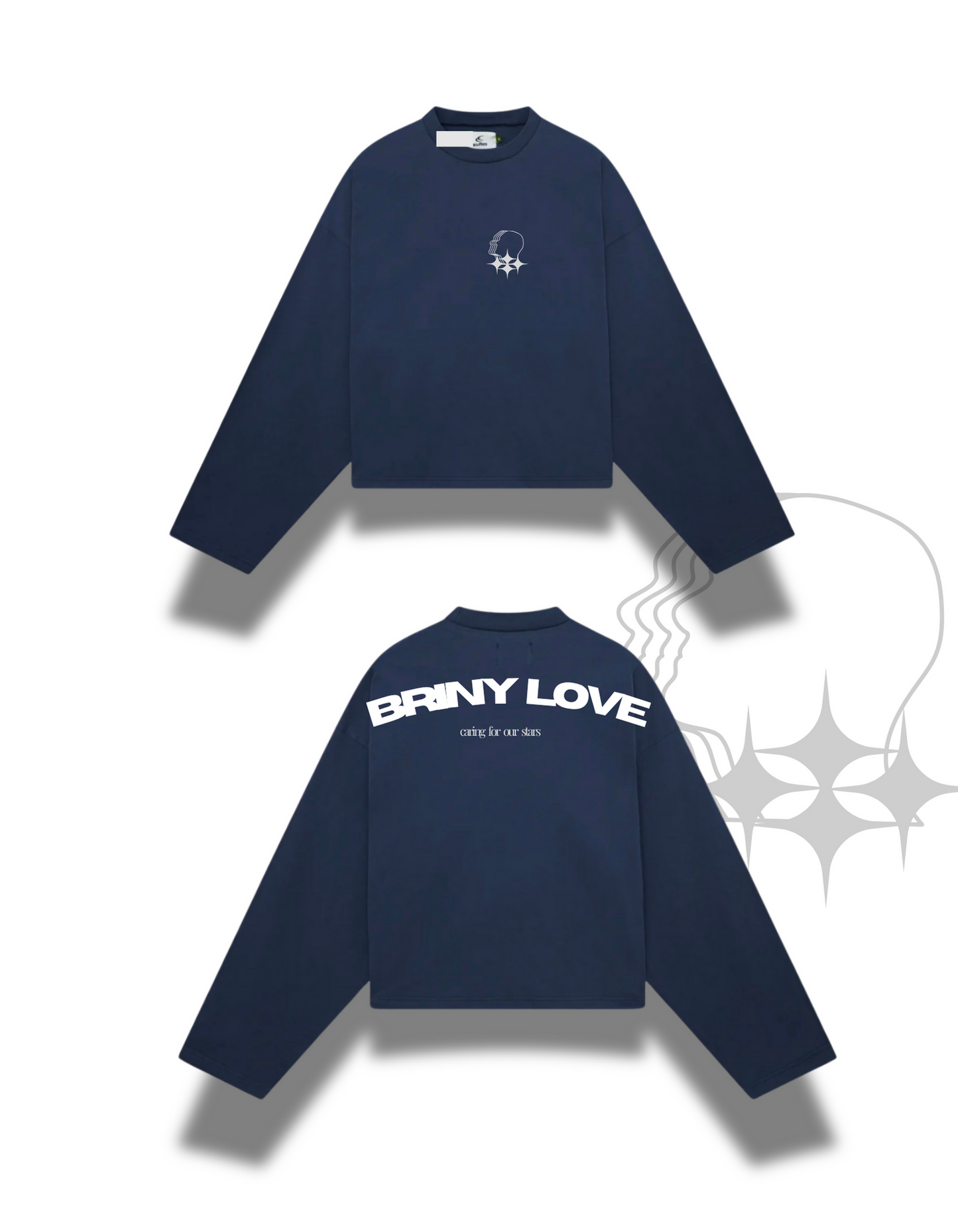 "Briny Love" Lettering - Camiseta Larga
